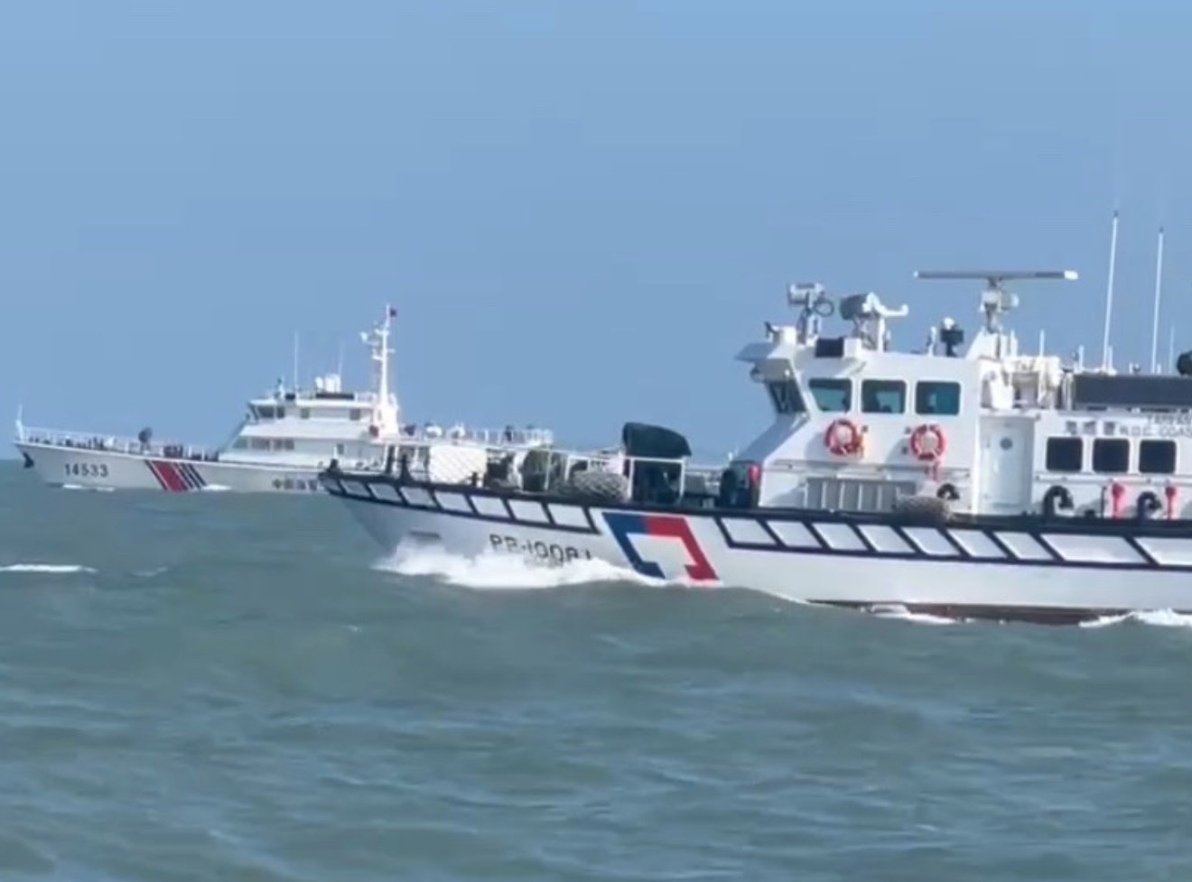 中國海警襲擾金門 海巡一對一全程監控強勢驅離