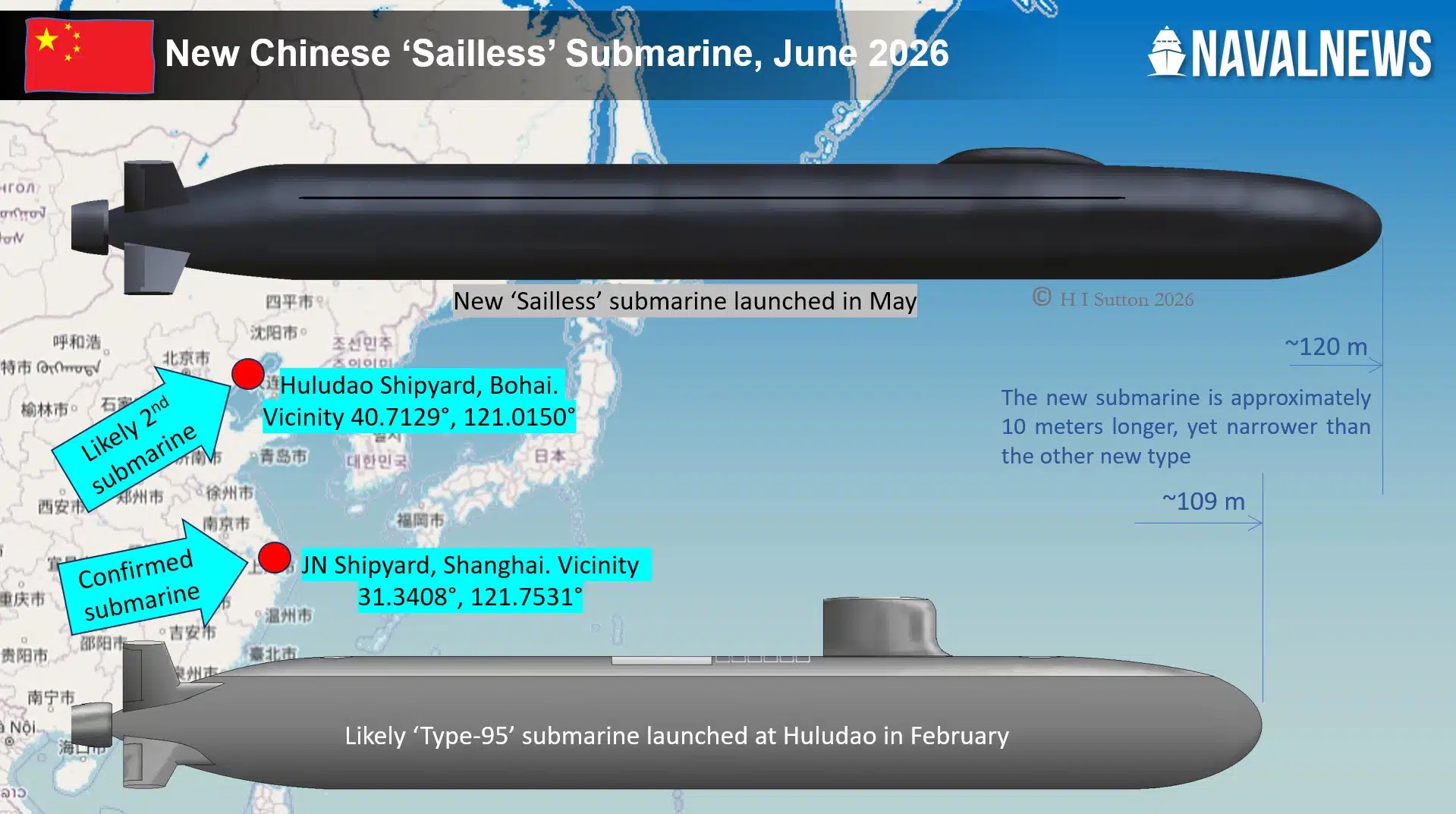 中共新型無帆罩大型潛艦現蹤 震憾全球